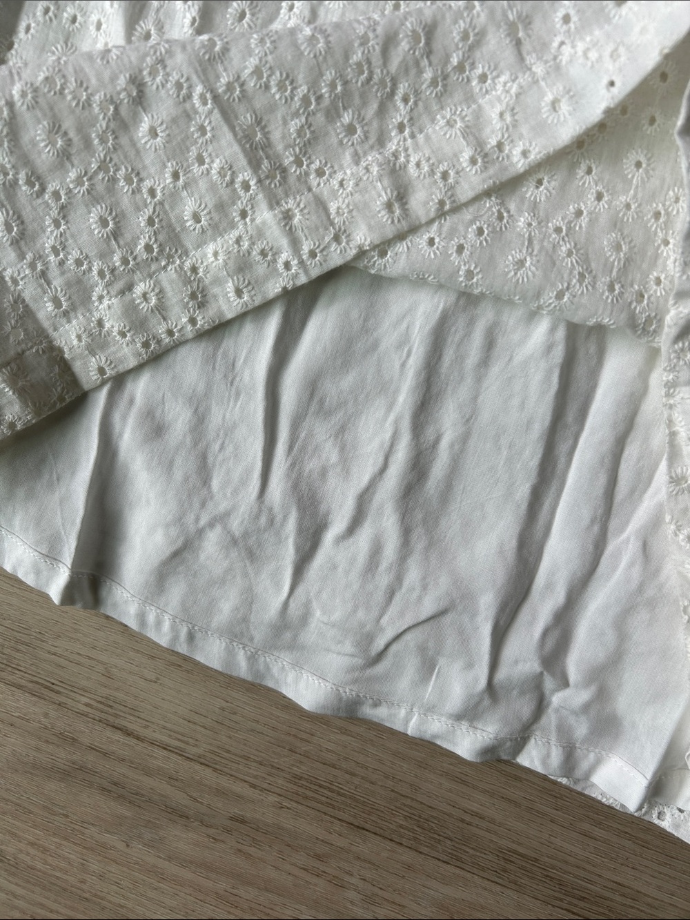 Sisterhood White Eyelet Mini Dress with Adjustable Spaghetti Straps Size S - Picture 8 of 8